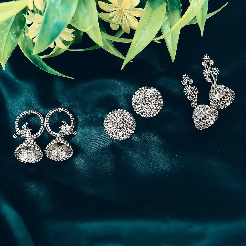 Silver Oxidised Earrings